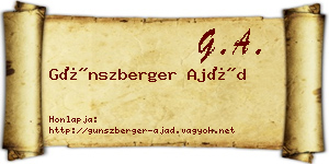 Günszberger Ajád névjegykártya